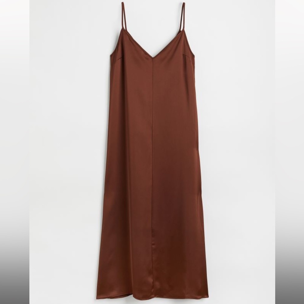 H&M Brown Satin Slip Dress